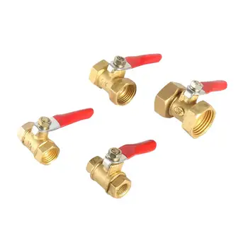 

Brass Ball Valve 1/4” 1/8" 3/8" 1/2" Female to Female BSP Thread with Red Lever Handle Copper Switch Joint Pipe Fittings Adapter