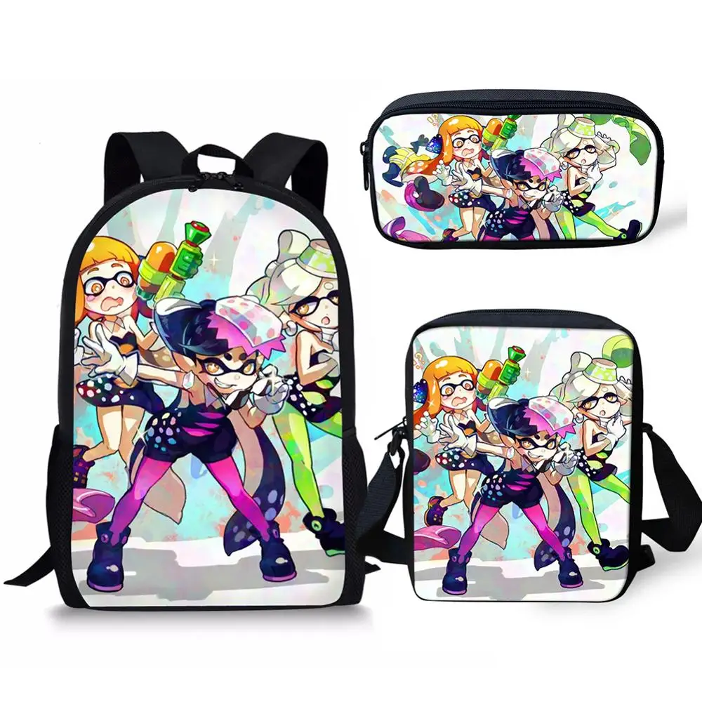 CDGX1173CEK Игра Splatoon 2 студентов школьный рюкзак, набор/3 шт. для мальчиков и девочек мультфильм красочный книжный мешок детский блокнот сумка рюкзак Прямая поставка - Цвет: CDGX1173CEK