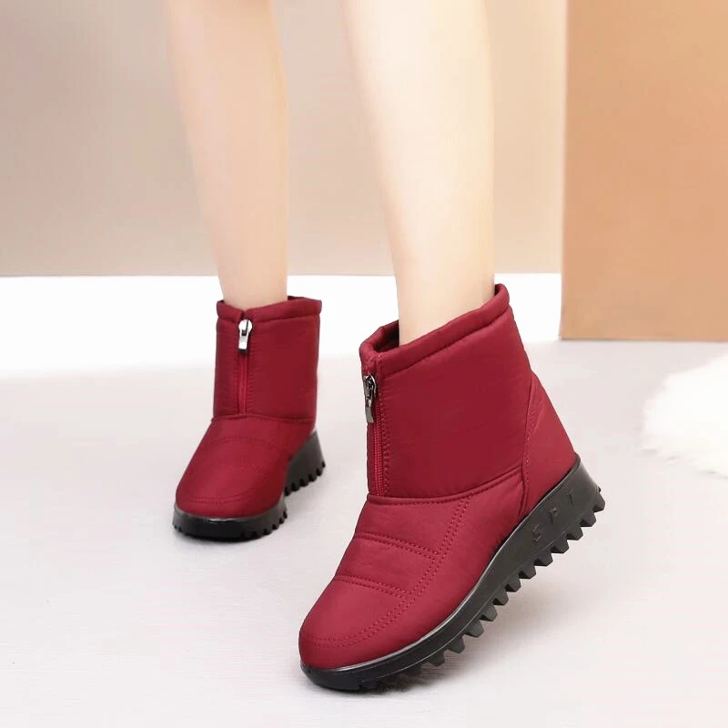 

2019 NEW WOMEN SNOW BOOTS MOTHER WARM WINTER BOOTS FEMALE ANTISKID SOFT BOTTOM WOMEN FAT WARM BOOT PLUS SIZE 35- 42
