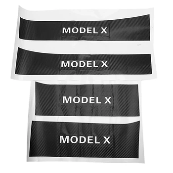 

4Pcs Car Front and Rear Doors Welcome Pedal Stickers Anti-Scratch Protection Decorative Stickers for Tesla Model X