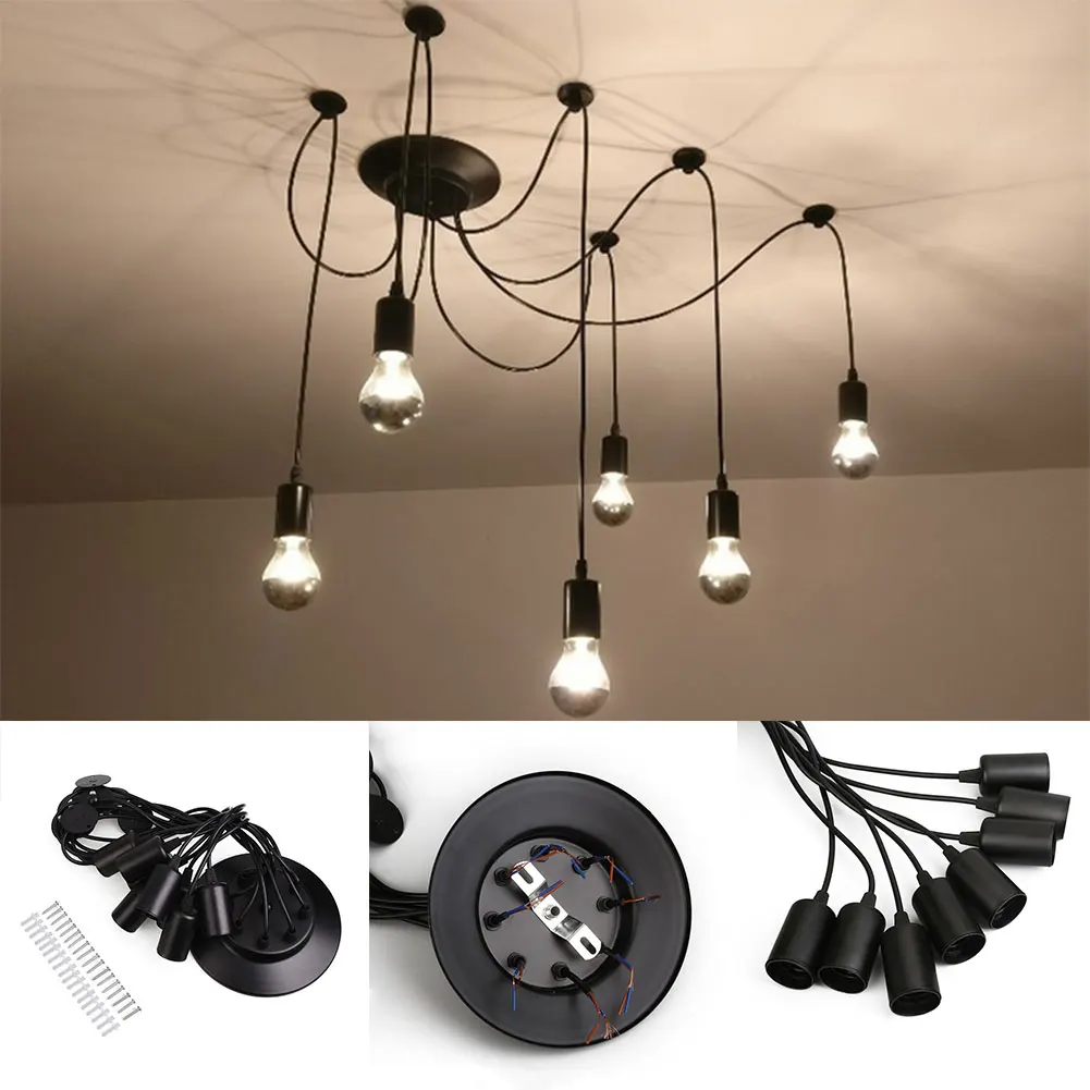 

8 Lamps Retro Ceiling Lamp Light Chandelier Vintage Loft Antique Light 85V-260V