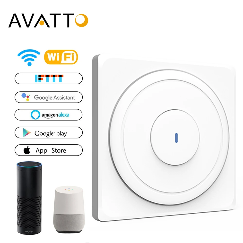 AVATTO Tuya ЕС переключатель Wi-Fi с физической кнопкой, система автоматического управления "умный дом" настенный светильник Переключатель 1/2/3 работать с Alexa, Google home