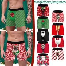 Christmas Print Mens Underwear Boxer3D Print Boxershorts Men Boxers Male Underpants Knickers Plus Size