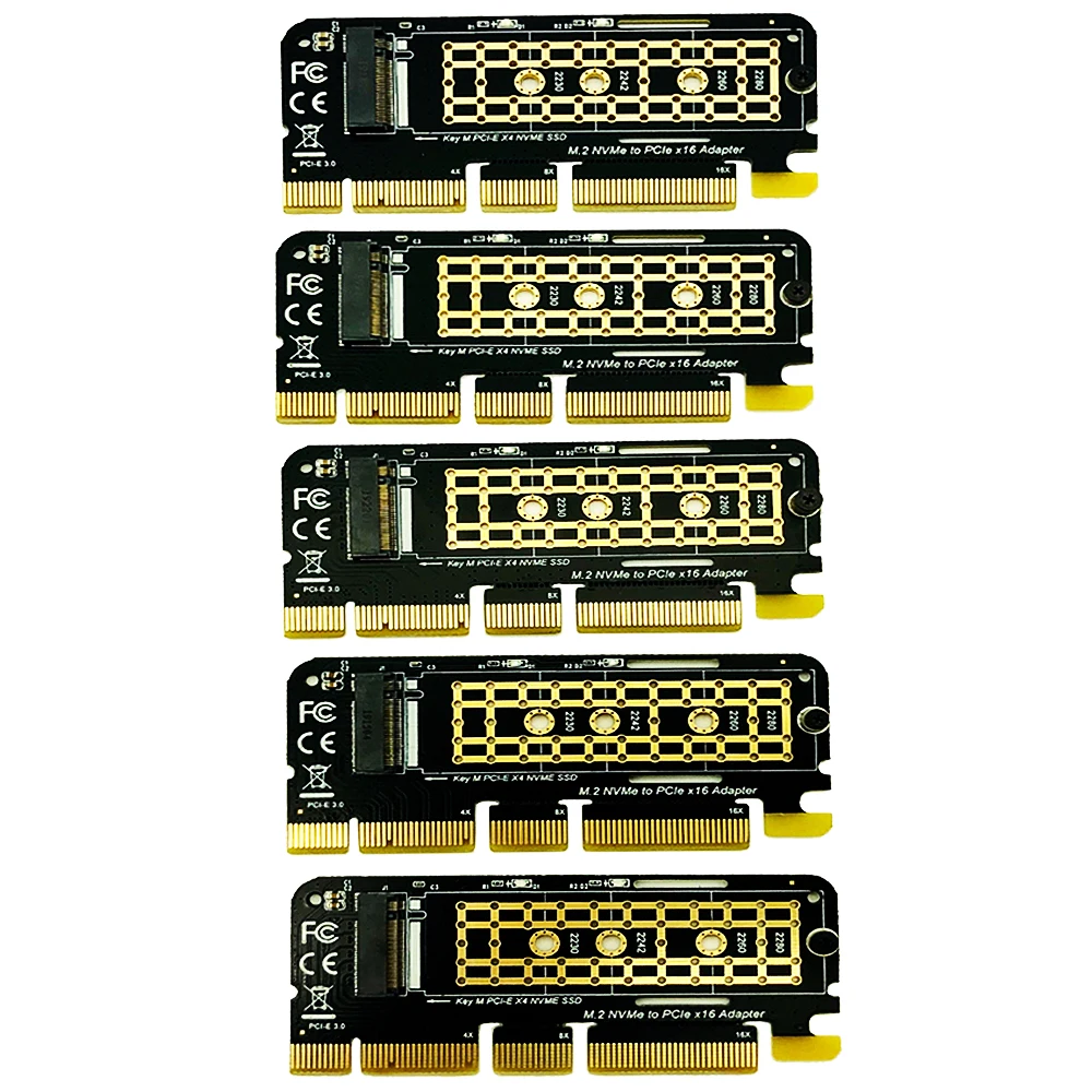5 шт. адаптер M.2 NVME M2 PCIE к PCI Express X16 X8 X4 Raiser SSD E плата расширения для 2230 2280 SSD|Платы