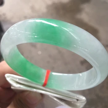 

Only One !57.2MMCertified (Grade A)100% Natural Green Jadeite JADE Bracelet Women Bangle