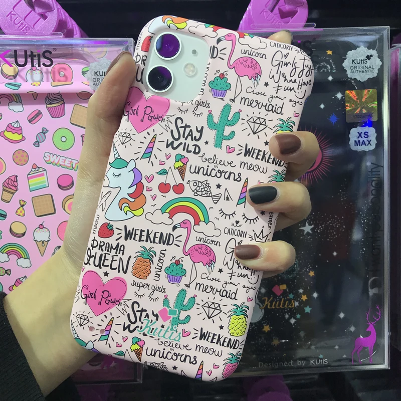 Милый чехол для iphone 11 pro XS max x, 360 Защитная передняя и задняя крышка, чехол для iphone 8, 6, 7 plus, единорог, фламинго, Летний чехол