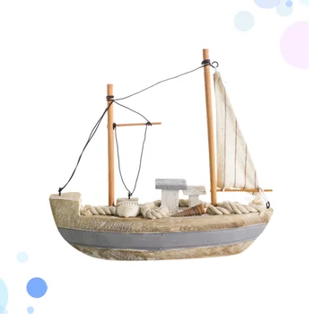 

1pc Sailing Boat Ornament Lovely Chic Artistic Table Decoration for Living Room Bedroom