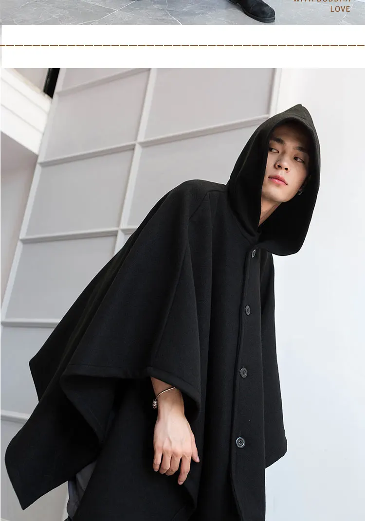 Short Tweed Hooded Cape