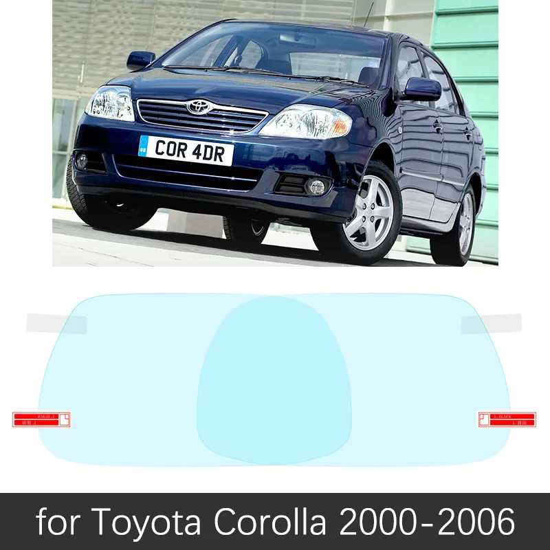 Для Toyota Corolla E120 E130 2000~ 2006 полное покрытие зеркало заднего вида противотуманные пленки непромокаемые противотуманные пленки аксессуары 2002 2005 - Название цвета: Corolla 2000-2006