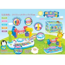 Детская музыкальная электронная клавиатура цветок вращающееся животное музыкальное пианино детский музыкальный инструмент образовательный Раннее детство