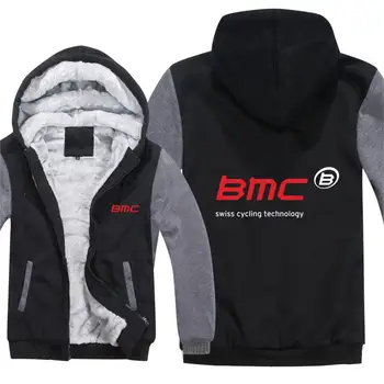 

Winter BMC Switzerland Hoodies Men Fashion Wool Liner Jacket BMC Cyclinger Sweatshirts Men Coat Pullover HS-107