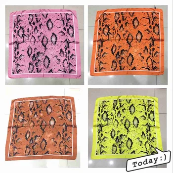 

silk scarf handkerchief snake animal print design women's neck scarves for bussiness fashionable vacation hail scarf for ladies