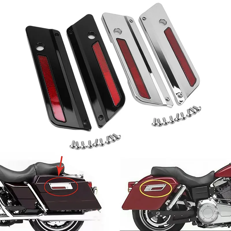 Aazon.co: Benlari Saddlebag Chroe Latch Cover Red Reflectors Inserts