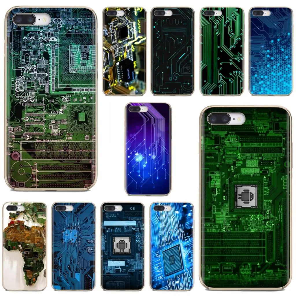 Computer Motherboard Circuit board Silicone Phone Covers For Samsung Galaxy A3 A5 A7 A9 A8 Star Lite A6 Plus 2018 2015 2016 2017 | Мобильные