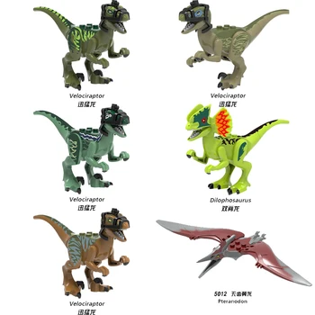 

Single Sale Building Blocks Bricks World Dinosaurs Dilophosaurus Velociraptor Action Figures For Children Education Toys X0243