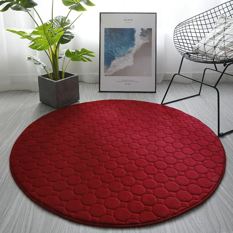 Home Carpet Round Area Round Rug Home Textile Round Solid Color
