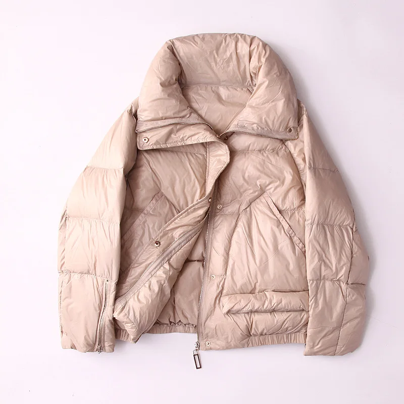 Fluffy And Full~ 19 Years Winter Four Colors Loose-Fit Slimming Long Sleeve Stand Collar down Jacket Casual down Coat Women's