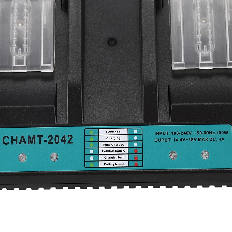 4A Dual Ports Li-Ion Battery Charger for Makita 14.4V 18V BL1830 BL1840 BL1845 BL1850 BL1860 BL1850B BL1860B BL1430 CHAMT-2042 P