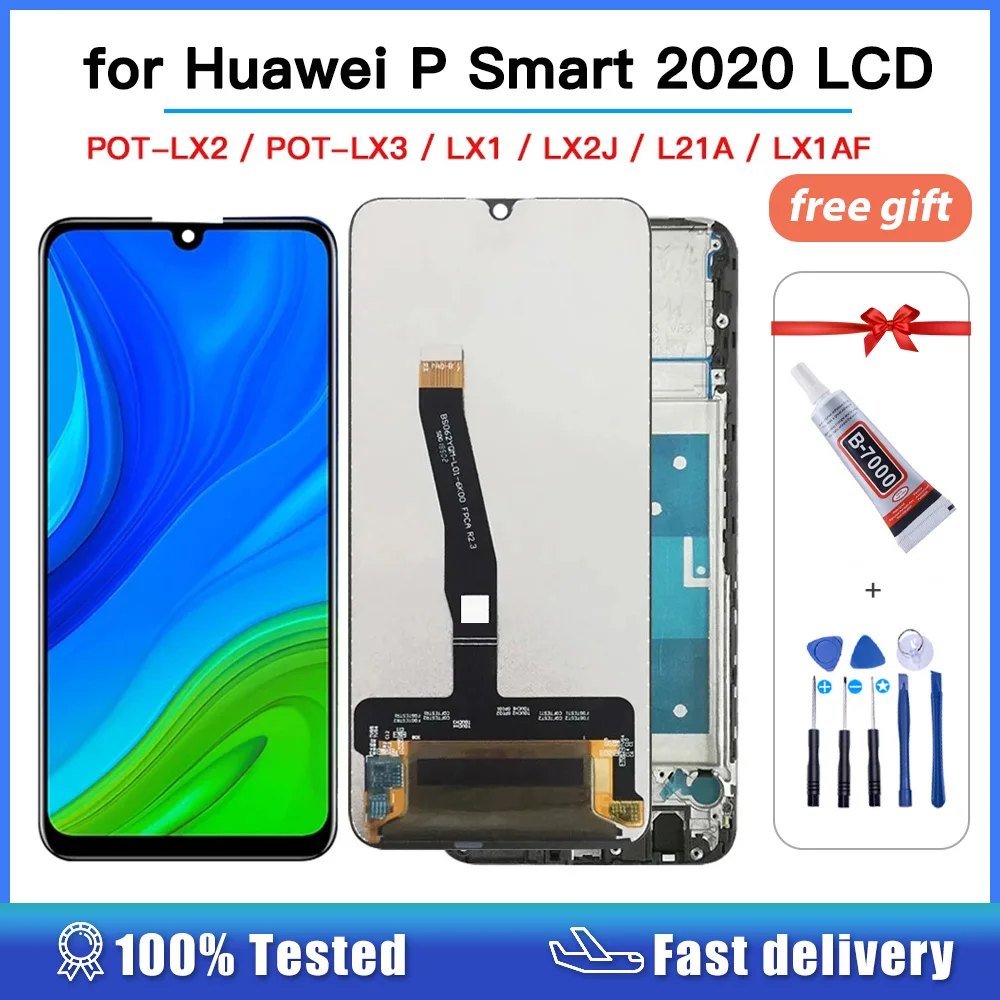 Testato Al 100% Per Huawei P Smart 2020 Display Lcd Touch Digitizer Assembly Display Lcd Pot-Lx1 Pot-Lx3 Pot-Lx1Af/Pot-Lx2J