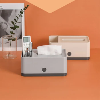 

Simple Multifunctional Tissue Box Desktop Sundries Storage 2 Dual Use Case 22x13.3x9.6cm @M23
