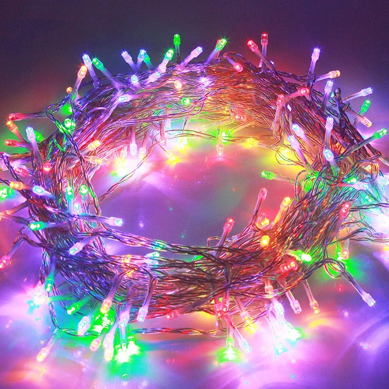EU/US Plug 10M 100LED Waterproof Outdoor String Lights Christmas Fariy Garlands Wedding Party Christmas Holiday Decoration