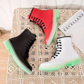 AIYUQI/женские зимние ботинки; Обувь на меху; Новинка 2020 года; Модные ботильоны из натуральной кожи; Студенческая женская обувь Martin на плоской п...