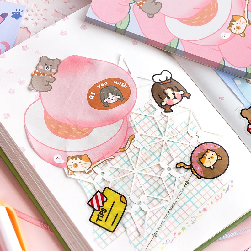 50 листов Kawaii Bear Rabbit блокнот с милым мультяшным животным записями для записей