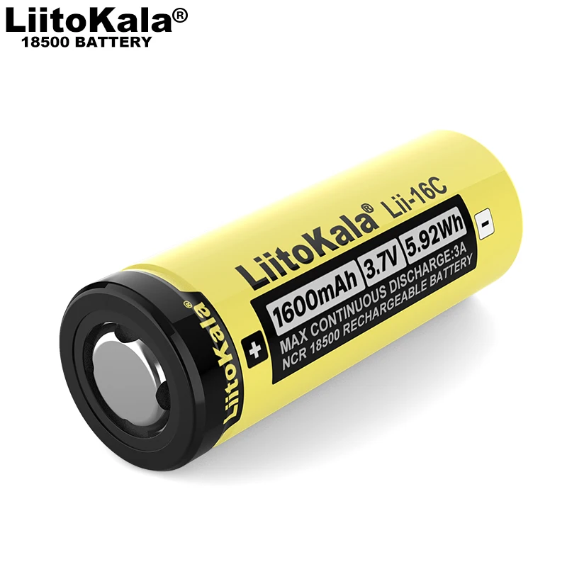2020 LiitoKala Lii-16C 18500 1600mAh 3.7 V akumulator Recarregavel akumulator litowo-jonowy do latarki LED