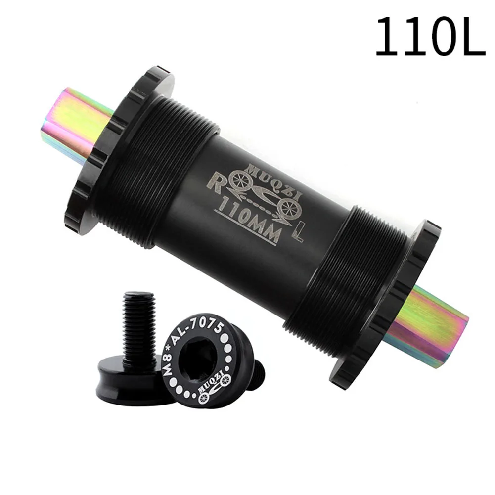 Black 110mm Подшипник с квадратным отверстием для езды на велосипеде, титановый сплав, Центральный мост, нижний кронштейн с резьбой, Кривошип горного велосипеда для шоссейного велосипеда - Цвет: Black 110mm