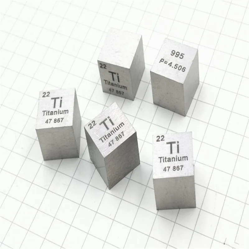 Металлический титановый Настольный куб, длина стороны 10 мм Ti 99.5% Pure