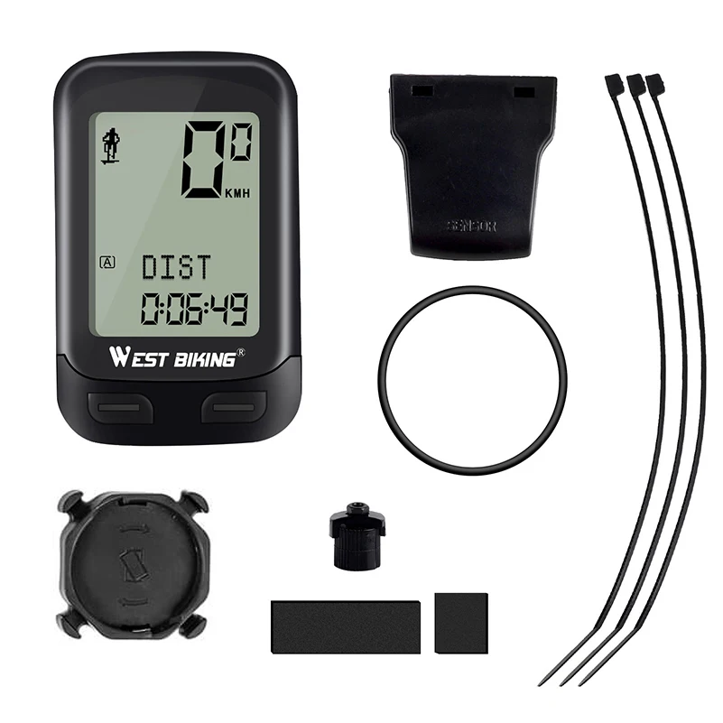 WEST BIKING Bike Computer Bicycle Wireless Stopwatch 5 Languages Waterproof Bike Computer Odometer Speedometer Cycling Computer