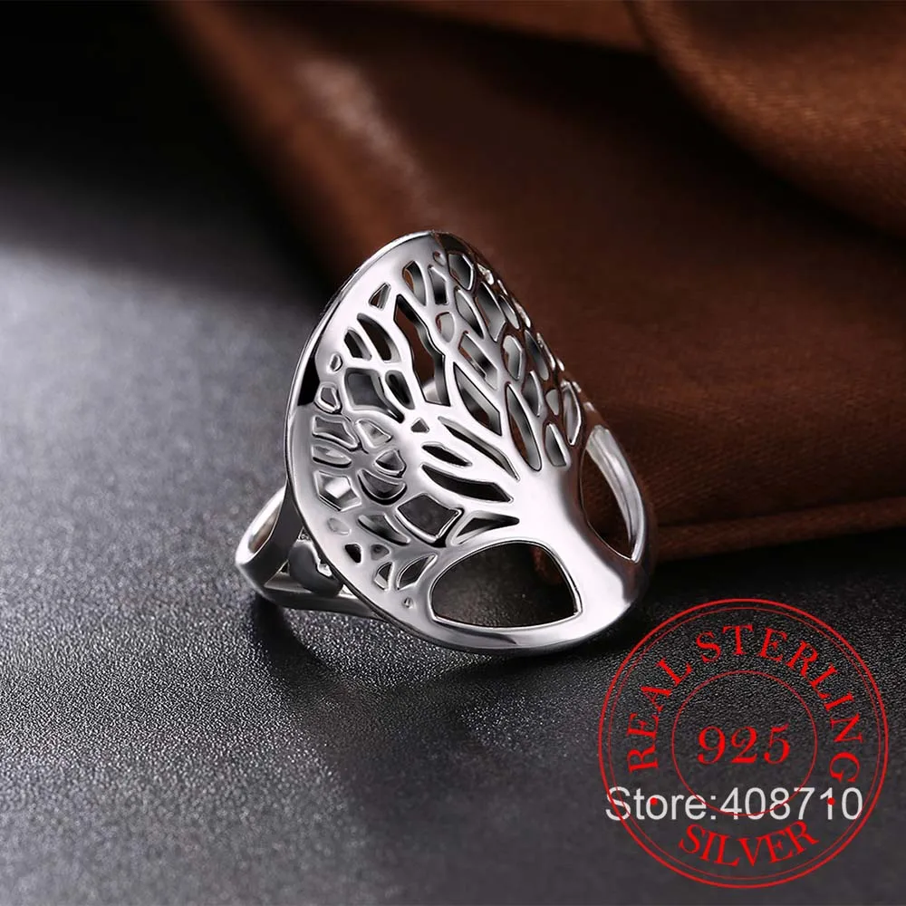 Женское кольцо из серебра 925 пробы с изображением дерева жизни|tree of life ring|silver