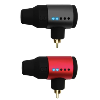 

2 Pcs Mini Wireless Tattoo Power Tattoo Battery Pack Tattoo Machine Pen - Black RCA Interface & Red RCA Interface