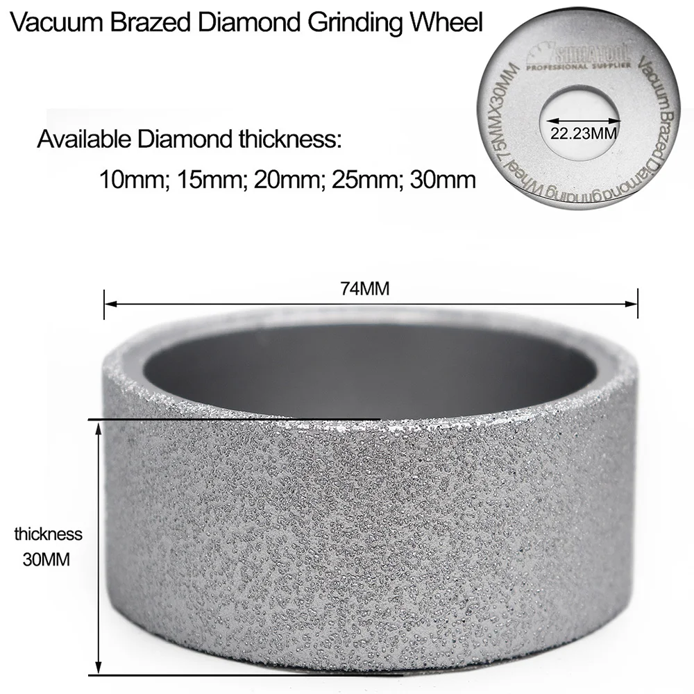 Dia75mmX30mm Hand-held Grinding Wheel Vacuum Brazed Diamond Flat Grinding Wheel Profile For Artificial Stone abrasive wheel,grinding wheel