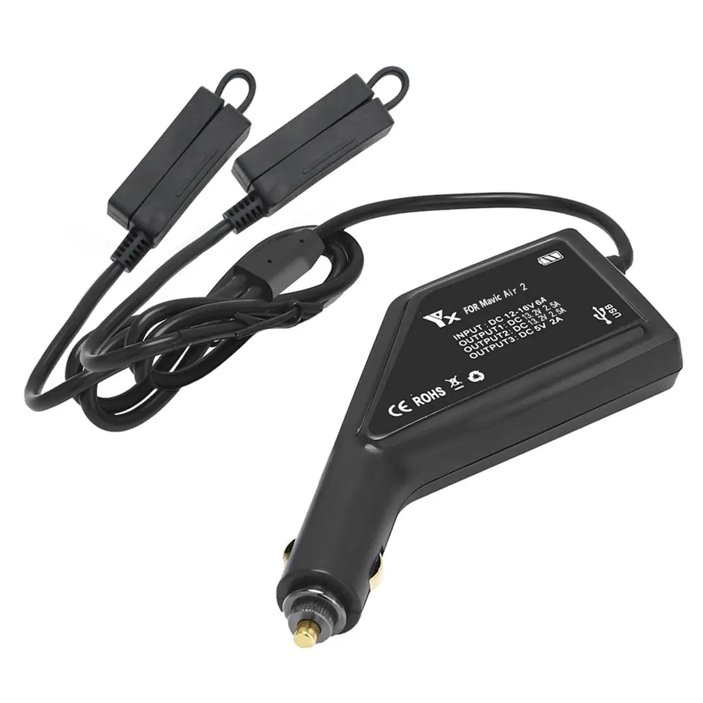 

Dual-Battery Car Charger for DJI Mavic Air 2 with USB Port DJI Air 2 Remote Controller Battery Car Charging Accessories