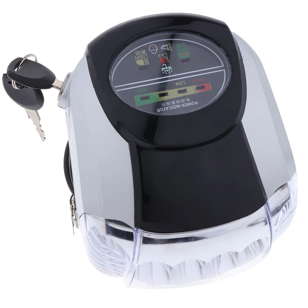 Ebike Motorcycle Weatherproof Power Gauge - Battery Level Indication Headlamp for Harley