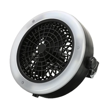 

2 in 1 Portable USB/Battery Operated 12 LED Fan Light Mini Air Cooler Outdoor Camping Tent Lamp Hanging Hook Lantern