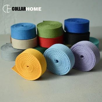 

50 yards 25mm Colorful canvas webbing bias ribbon bag backpack tapes belt strap garments DIY crafts bag sewing accessories dog collar leash parts