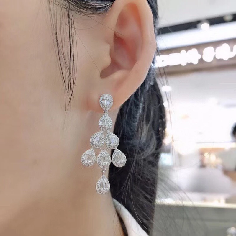 H48329c6313cf4ecd8c8cc29f4d31d4a7D Aazuo 18K Jewelry Set White Gold Real Diamonds Luxury Necklace With Chain 45CM Gift For Women Engagement Dinner Party Au750