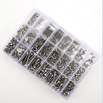 

1080pcs M2 M3 M4 Hex Socket Head Cap Screw Nuts and Bolts Assortment Kit Set 304 Stainless Steel with Storage Box