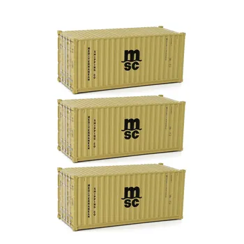 3pcs O Scale 20ft 1:48 Freight Container 20 foot Shipping Contanier Freight Cars Wagons Model Railway Layout C4320