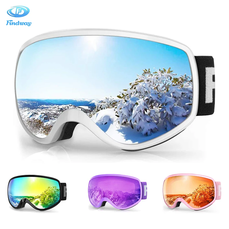 Findway niños gafas de esquí Anti niebla niños deporte de invierno Snowboard nieve protección gafas de esquí para 3-8 años de niños niñas