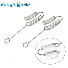 

2 Pcs/Pack Dental Impression Trays EASYSINSMILE Double Wire Bite Stainless Steel Denture Instrument Autoclavable 15cm
