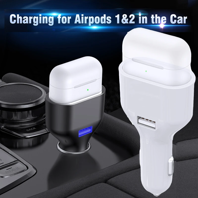 Автомобильное зарядное устройство, Poleet зарядный адаптер для AirPods 1& 2, прикуриватель зарядное устройство для iPhone HuaWei samsung LG смартфон