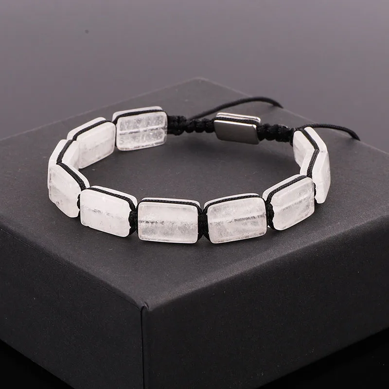 New Arrival Natural Stone Square 7 Chakra Energy Stone Crystal Beads Braided Custom Macrame Bracelet Jewelry Men Women - Image 6