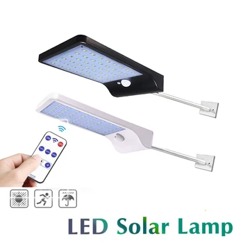 

48 LED Solar Power Street Light PIR Motion Sensor wall Lamp Outdoor Waterproof remote controller & timer metal pole solar lights