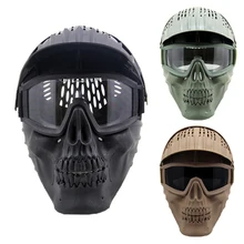 Tactical Paintball Airsoft Full Face Mask Detachable Goggles Combat Helmet Mask Military Hunting Shooting Protective Equipment