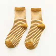 5 пар корейских модных женских носков контрастного цвета с тонкими полосками, хлопковые носки B0KD