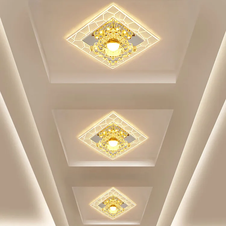 

A Generation of Fat Square Corridor Lights Aisle Lights Crystal Lamp Modern Minimalist Entrance Lights Creative Hole Lamp Cool B