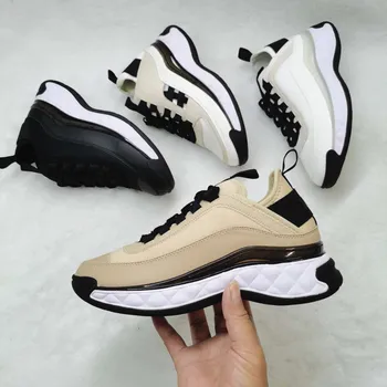

White Shoes Women Sneakers Platform Fashion Brand Ladies Chunky footware Thick Bottom Female Casual Beige zapatos de mujer